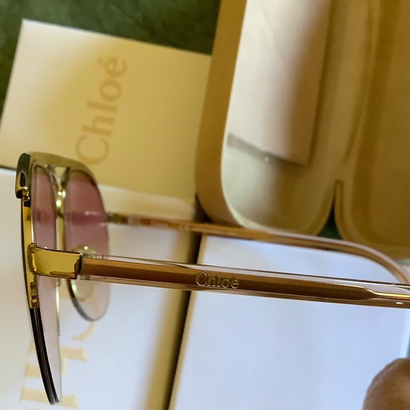Chloe Gold and Pink Sunglasses main image 13